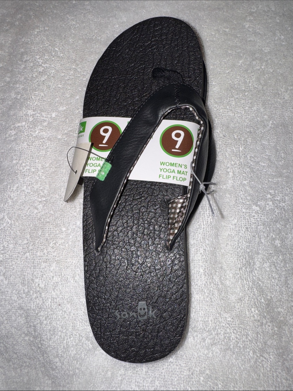 Sanuk Women's Black Thong Yoga-Mat Sandal